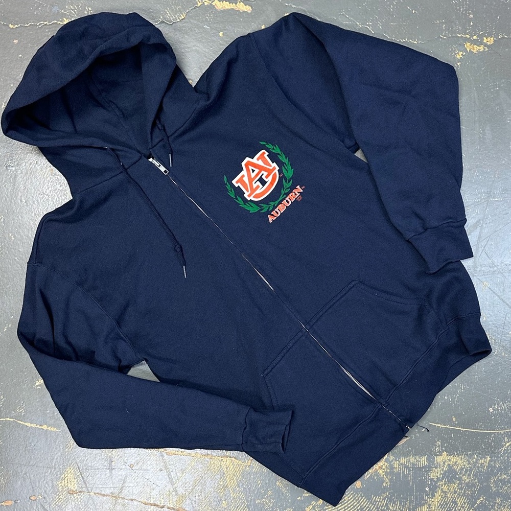 Auburn Tigers Full Zip Hooded Sweater NCAA Large Football Basketball